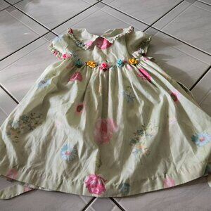 Vintage BT Kids Green Floral Print Dress 2